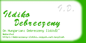 ildiko debreczeny business card